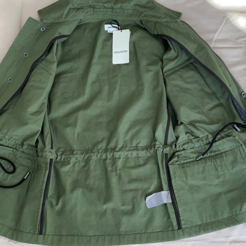 Women's Zadig & Voltaire Cotton Military Style Jacket / Size Small - Picture 8 of 16